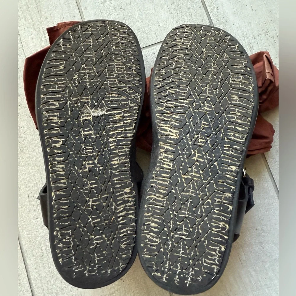 Marni Black Leather Fussbett Flat Sandals With Brown Bow - Size IT 37/ US 7 - Picture 4 of 4